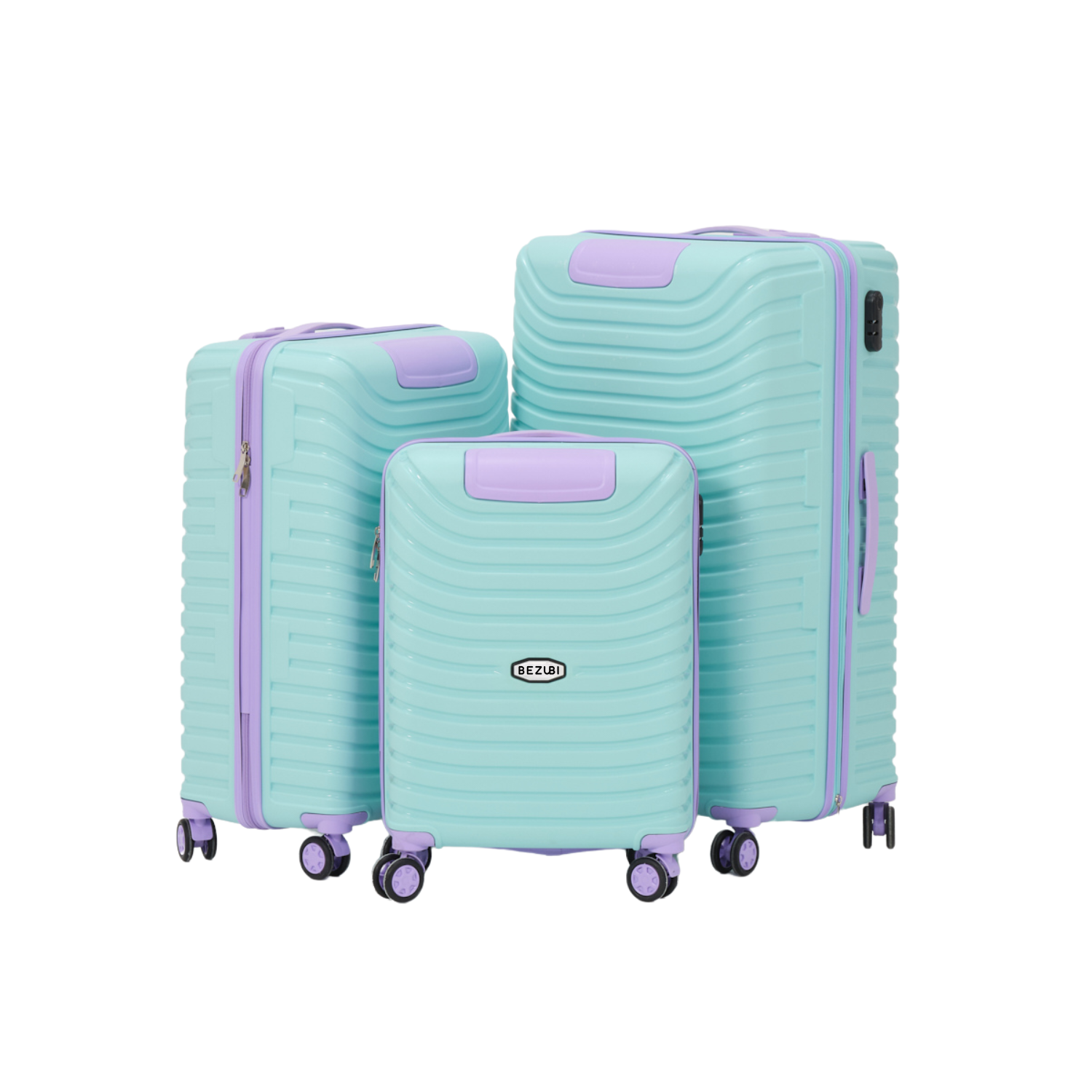 Set complet 3 trolere pentru vacanta, Turcoaz Mov