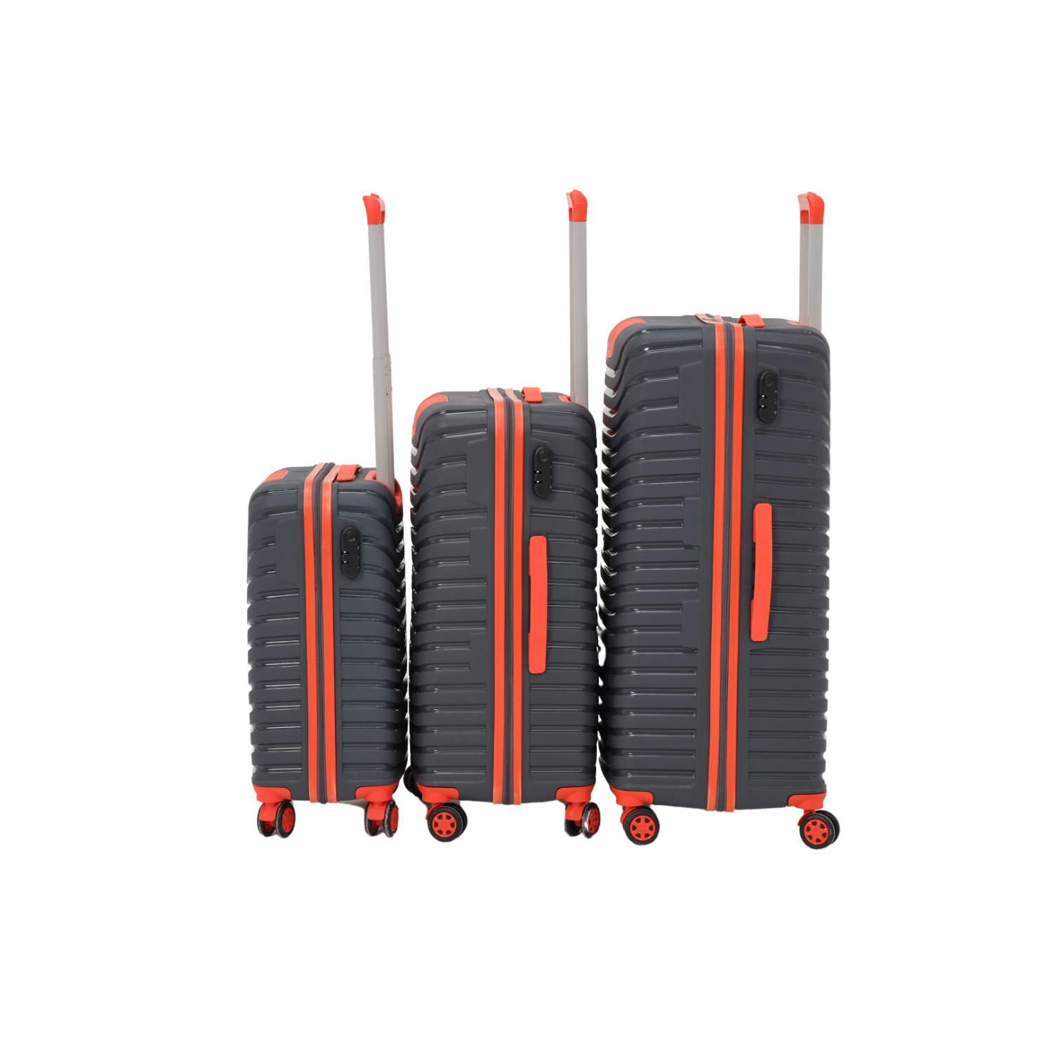 Set complet 3 trolere pentru vacanta, Gri portocaliu