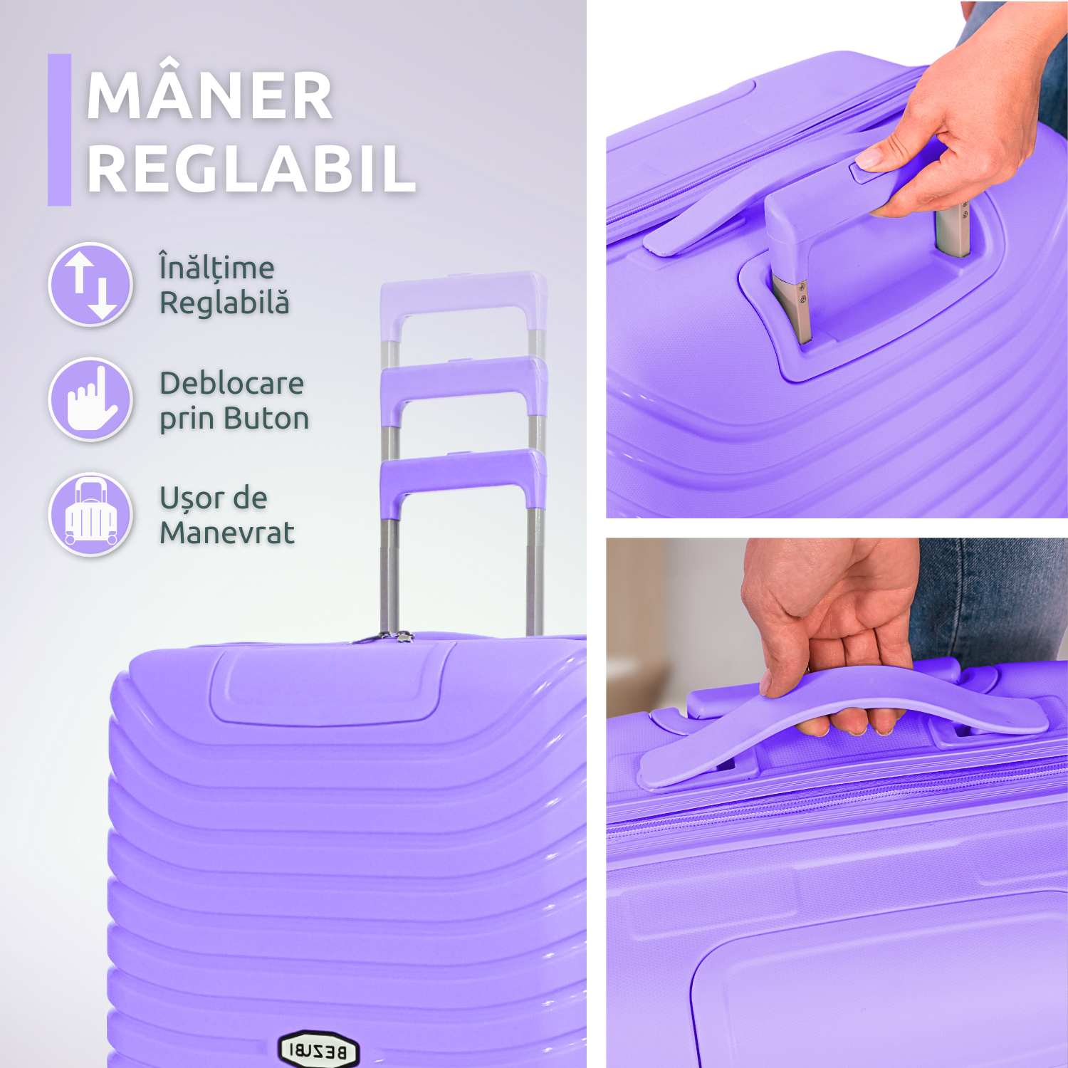 Set complet 3 trolere pentru vacanta, Mov