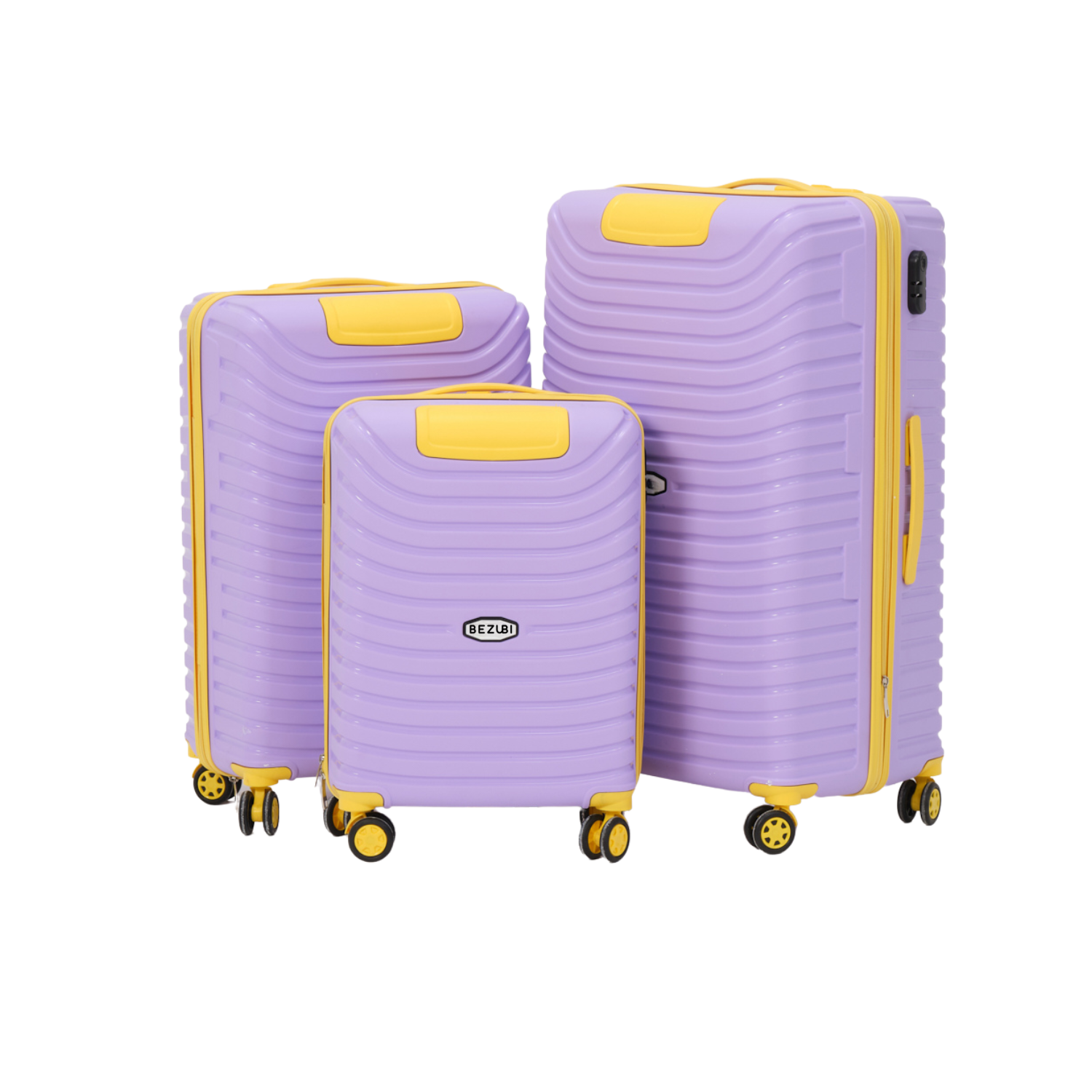 Set complet 3 trolere pentru vacanta, Mov galben