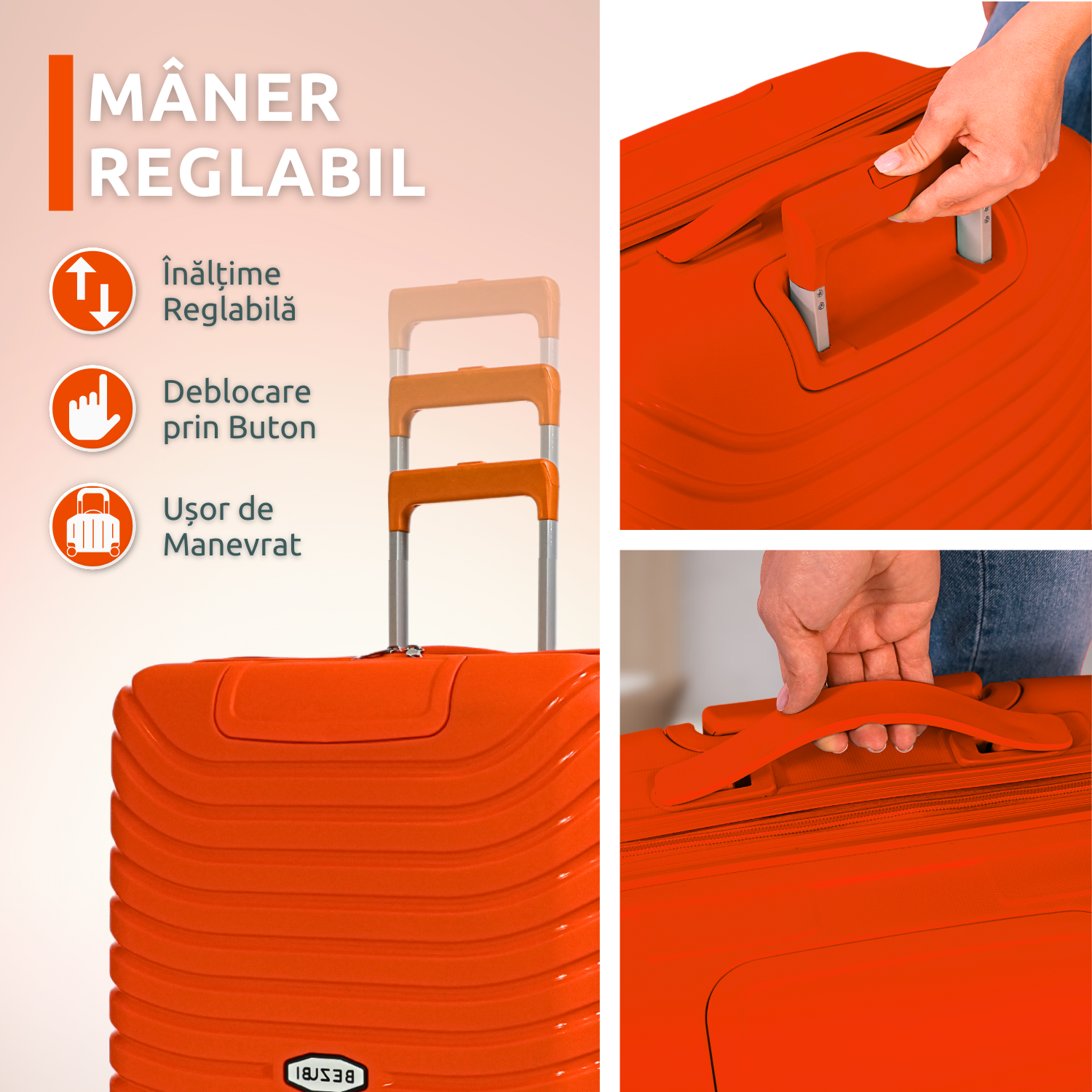 Set complet 3 trolere pentru vacanta, Portocaliu