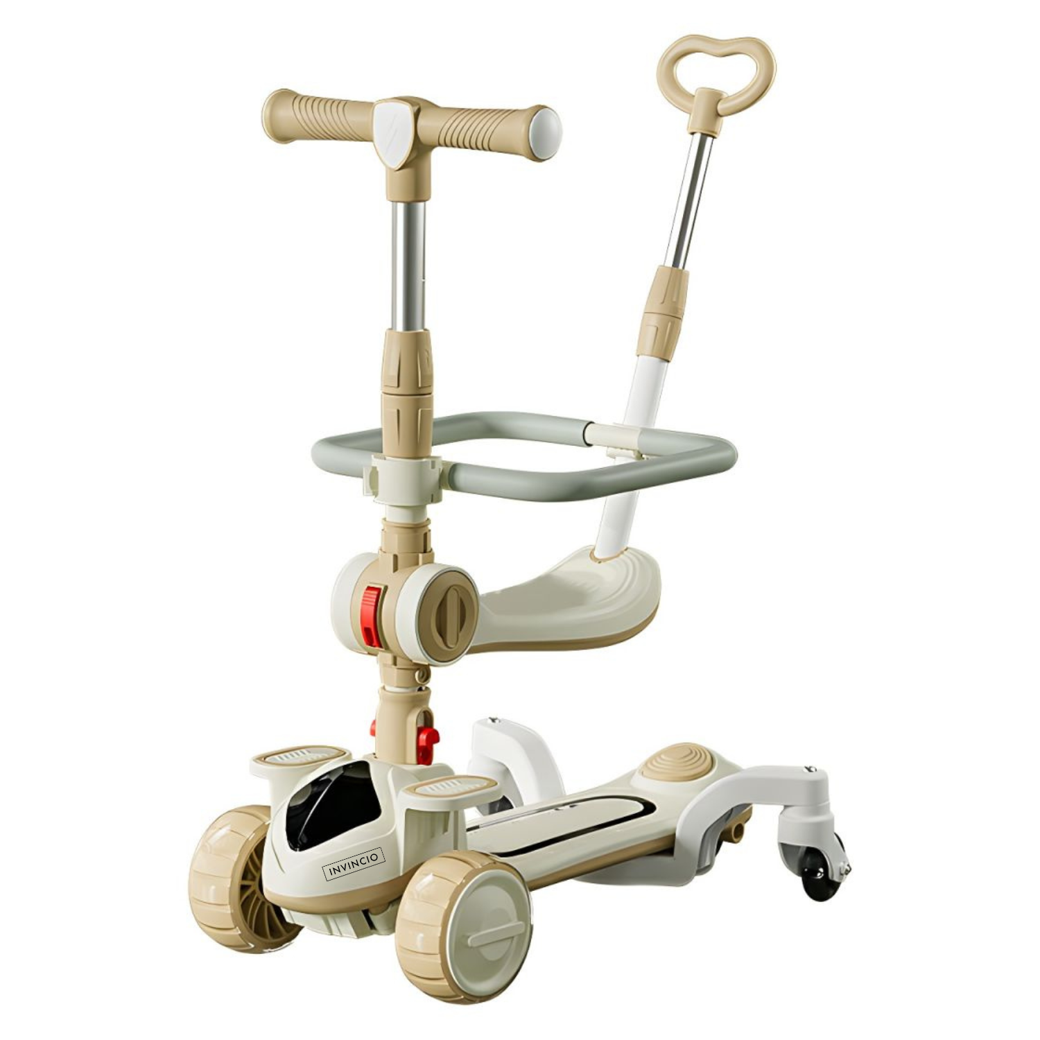 Invincio Scooter 1–6 ani – Trotineta multifunctionala 4-in-1, bej