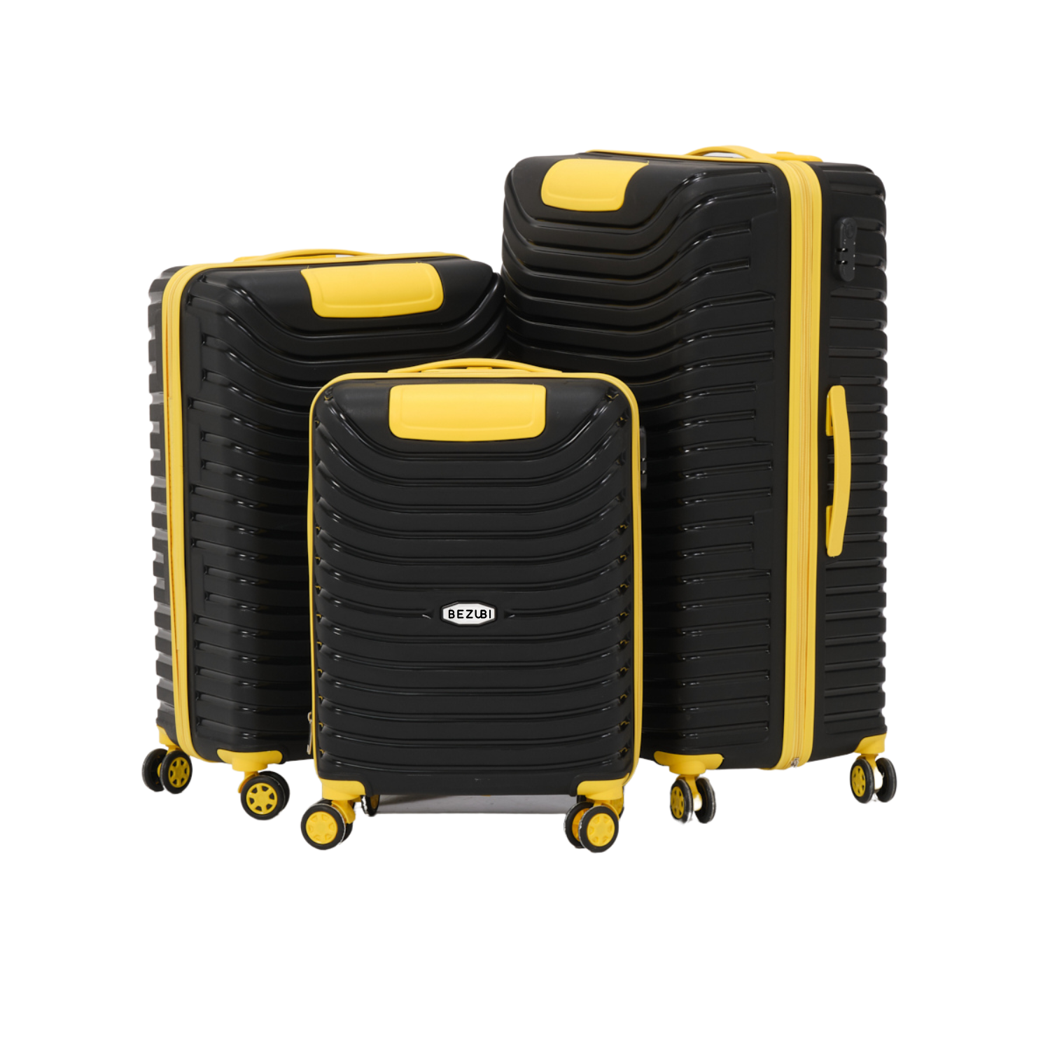 Set complet 3 trolere pentru vacanta, Galben negru