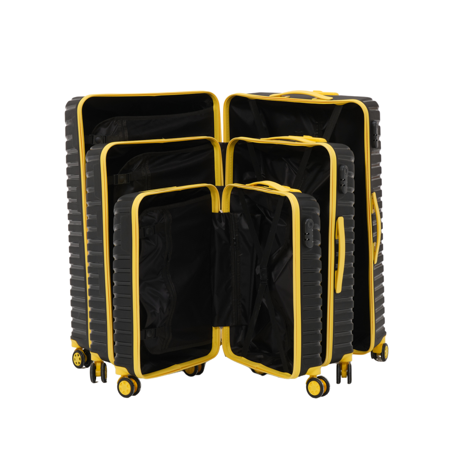 Set complet 3 trolere pentru vacanta, Galben negru