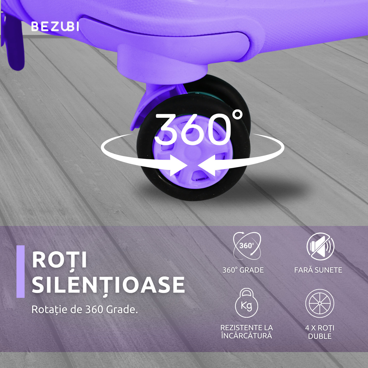 Set complet 3 trolere pentru vacanta, Mov