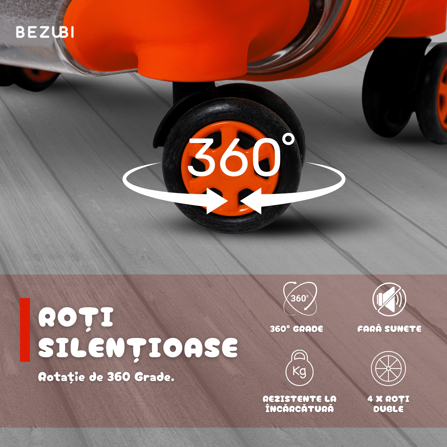 Troler Transport Bezubi Pet, pentru Animale de Companie, Portocaliu