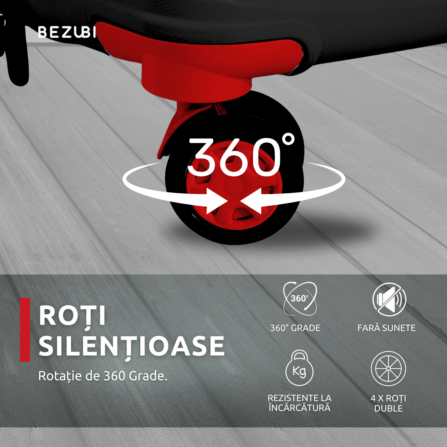 Set complet 3 trolere pentru vacanta, Negru-Rosu