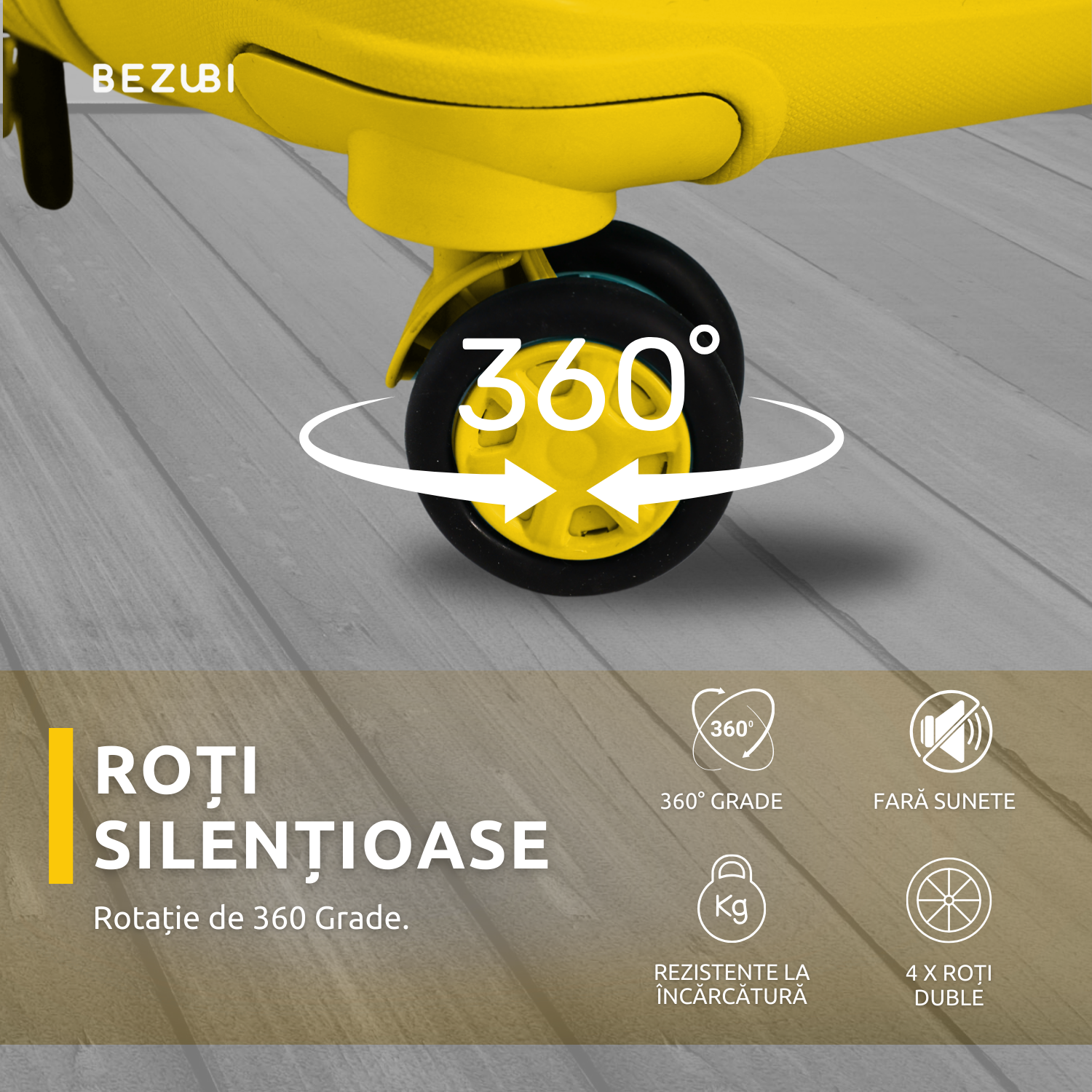 Set complet 3 trolere pentru vacanta, Galben