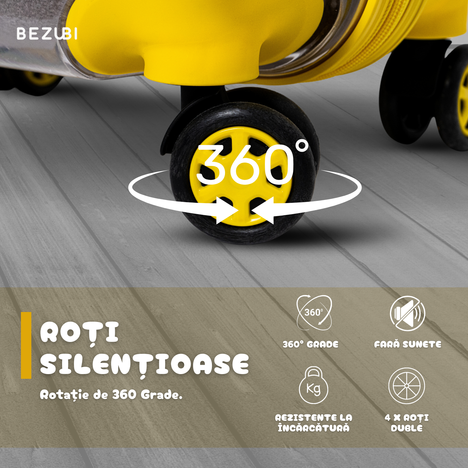 Troler Transport Bezubi Pet, pentru Animale de Companie, Galben