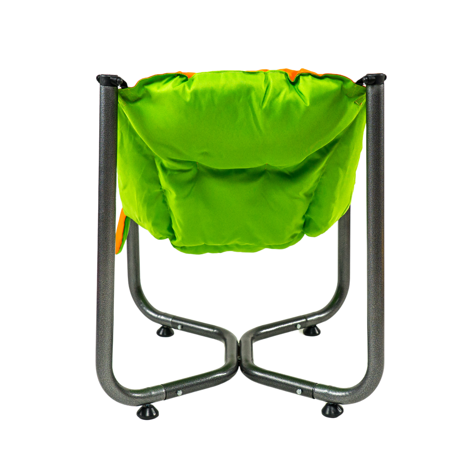 Scaun de plaja, gradina, pescuit si camping, Bezubi Campster, sezlong design ergonomic si demontabil, perna matlasata confortabila cu doua fete, buzunar lateral, material rezistent la umezeala, lavabil, verde-portocaliu