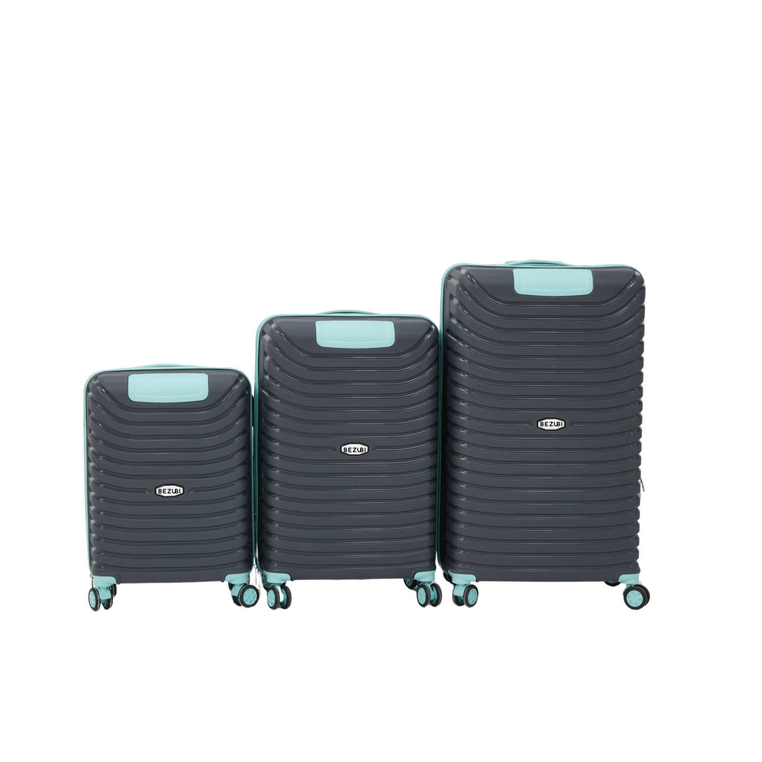 Set complet 3 trolere pentru vacanta, Gri turcoaz