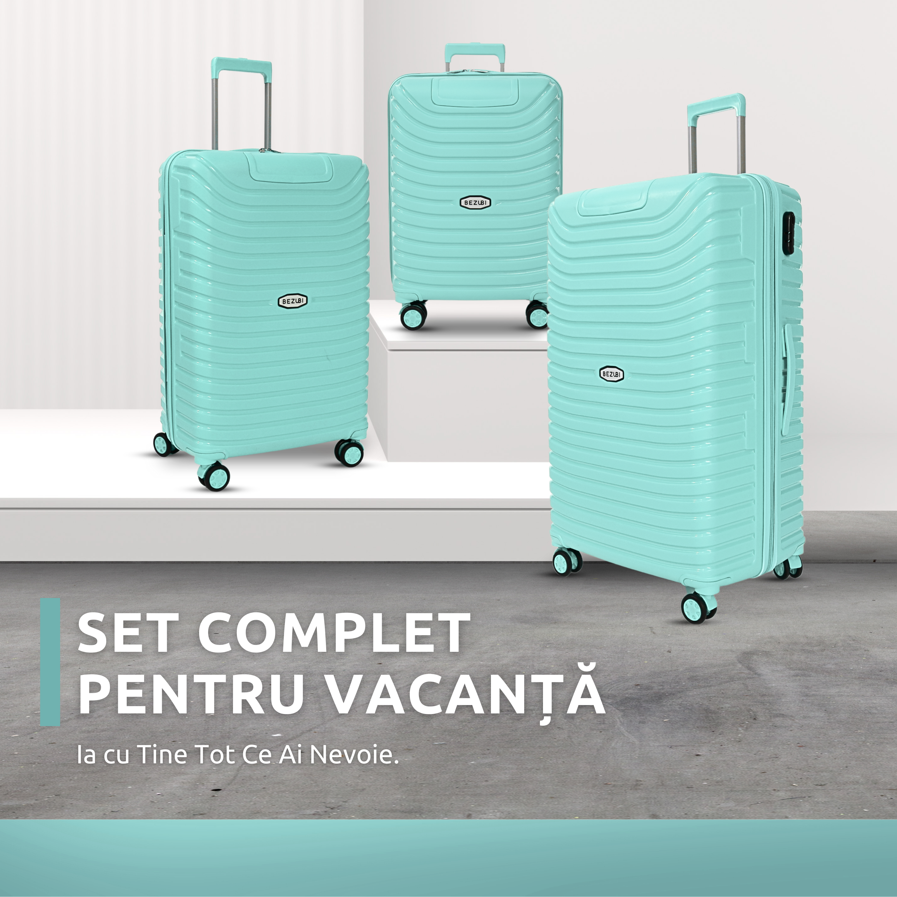 Troler mare, bagaj de cala, 84x50x38, Turcoaz