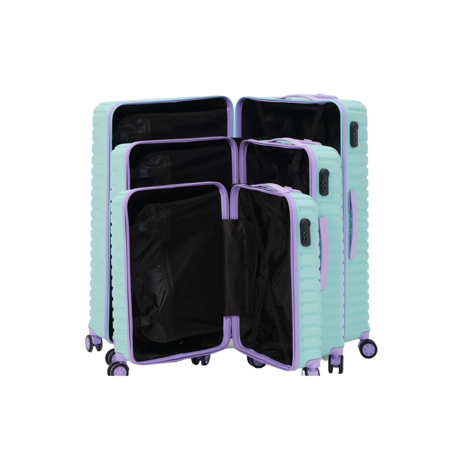 Set complet 3 trolere pentru vacanta, Turcoaz Mov