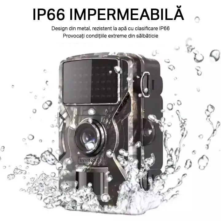 Camera de vanatoare INVINCIO®, monitorizare fauna salbatica, supraveghere gospodarie, foto 12MP, video FHD 1920x1080, protectie IP66, senzor miscare cu infrarosu PIR, display 2 inci, alimentare baterii, stand-by pana la 6 luni, stocare card TF, Camuflaj