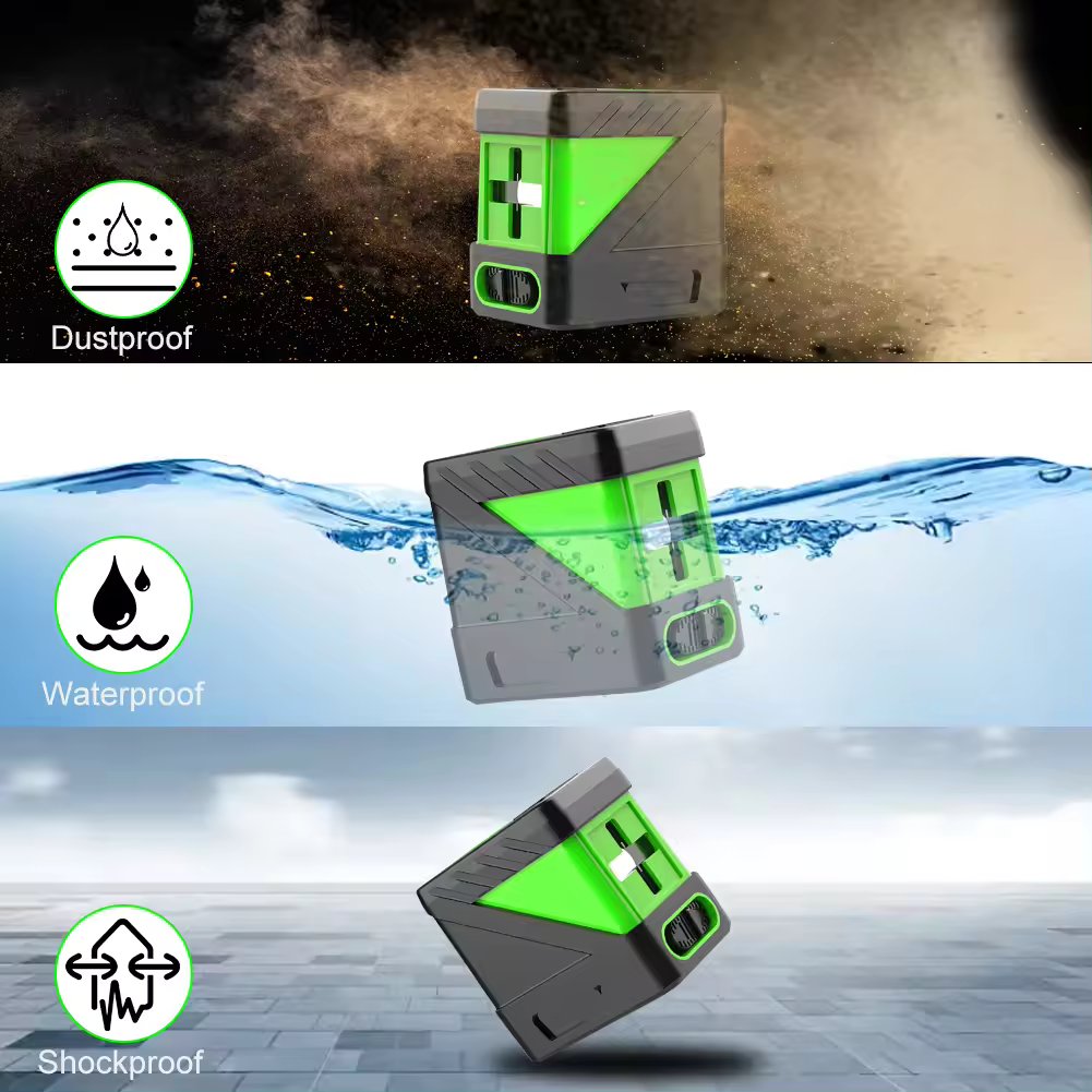 Nivela laser verde Invincio Practic, fascicol laser cruce, auto-nivelare ±4º grade, raza 20 m, 4 intensitati luminare, functie blocare pentru linii diagonale, precizie ± 3mm la 20m, 79x49x78 cm, verde