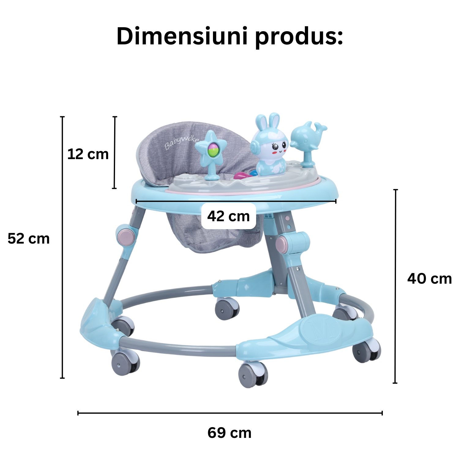 Invincio EasyStep – Premergator pliabil cu suport reglabil 6–36 luni, albastru