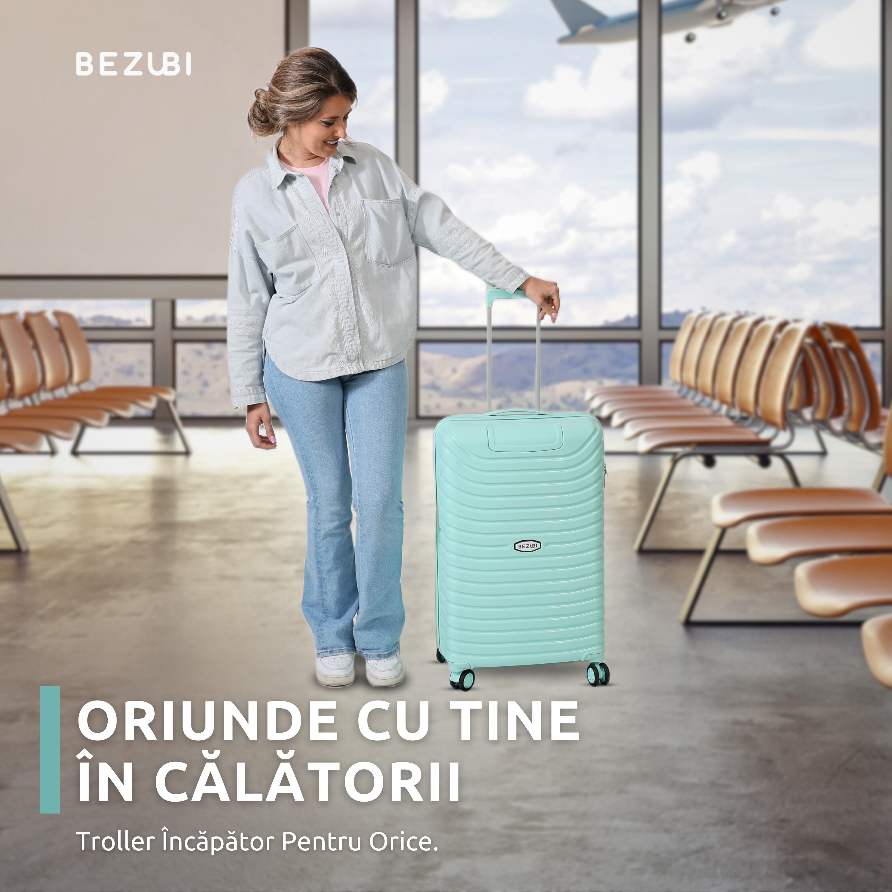 Set complet 3 trolere pentru vacanta, Turcoaz