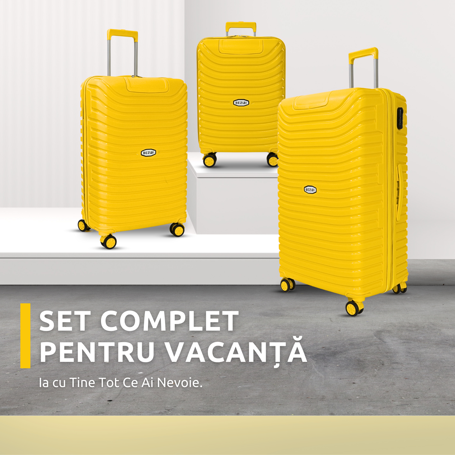 Troler mare, bagaj de cala, 84x50x38, Galben