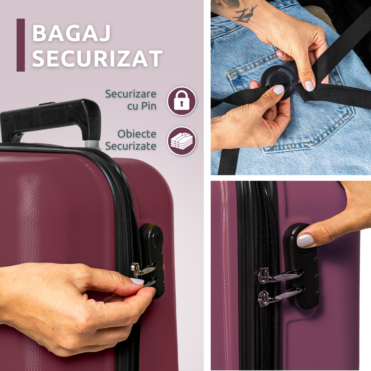 Troler Cabina Bezubi On the Go, Maner Telescopic, Roz Mineral