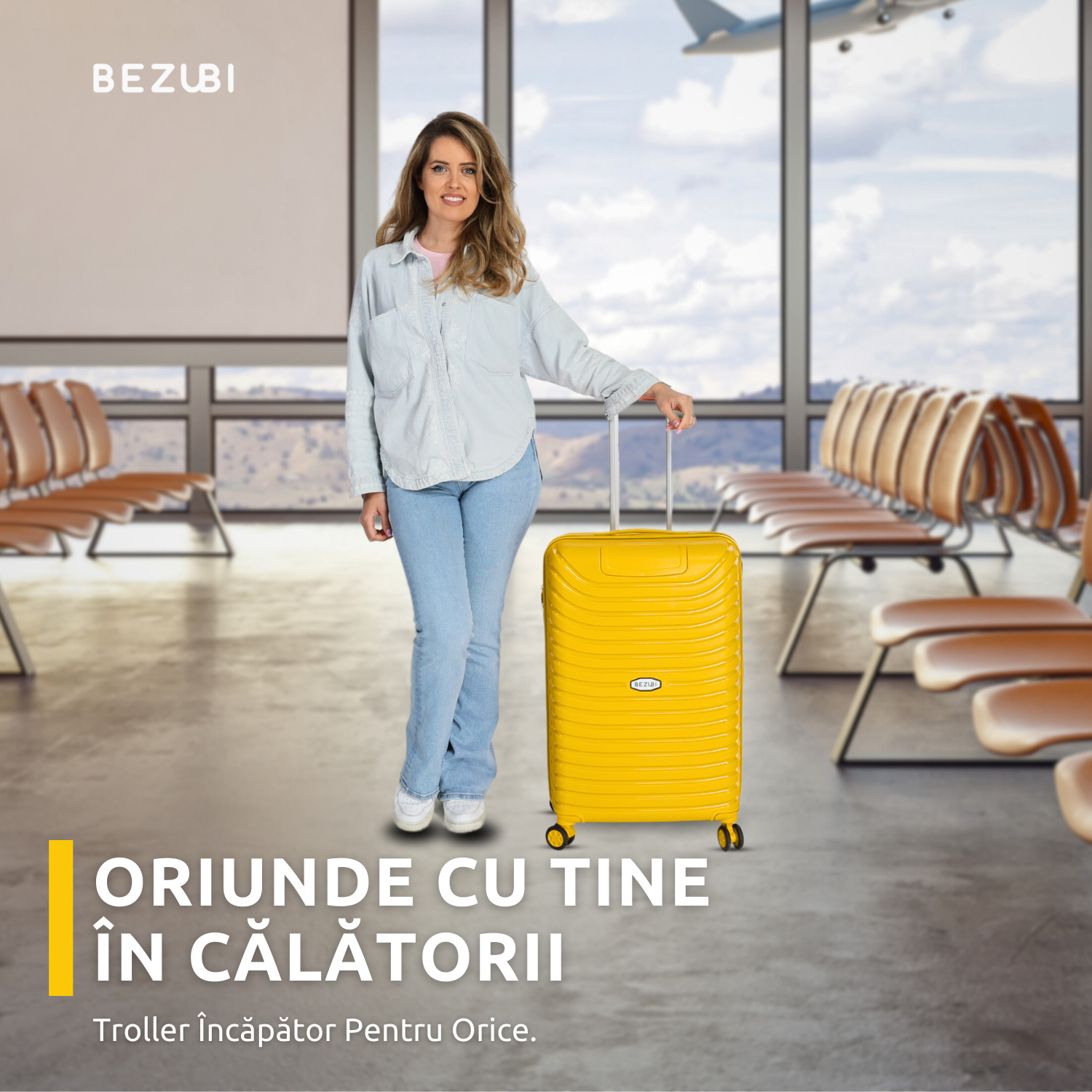 Set complet 3 trolere pentru vacanta, Galben