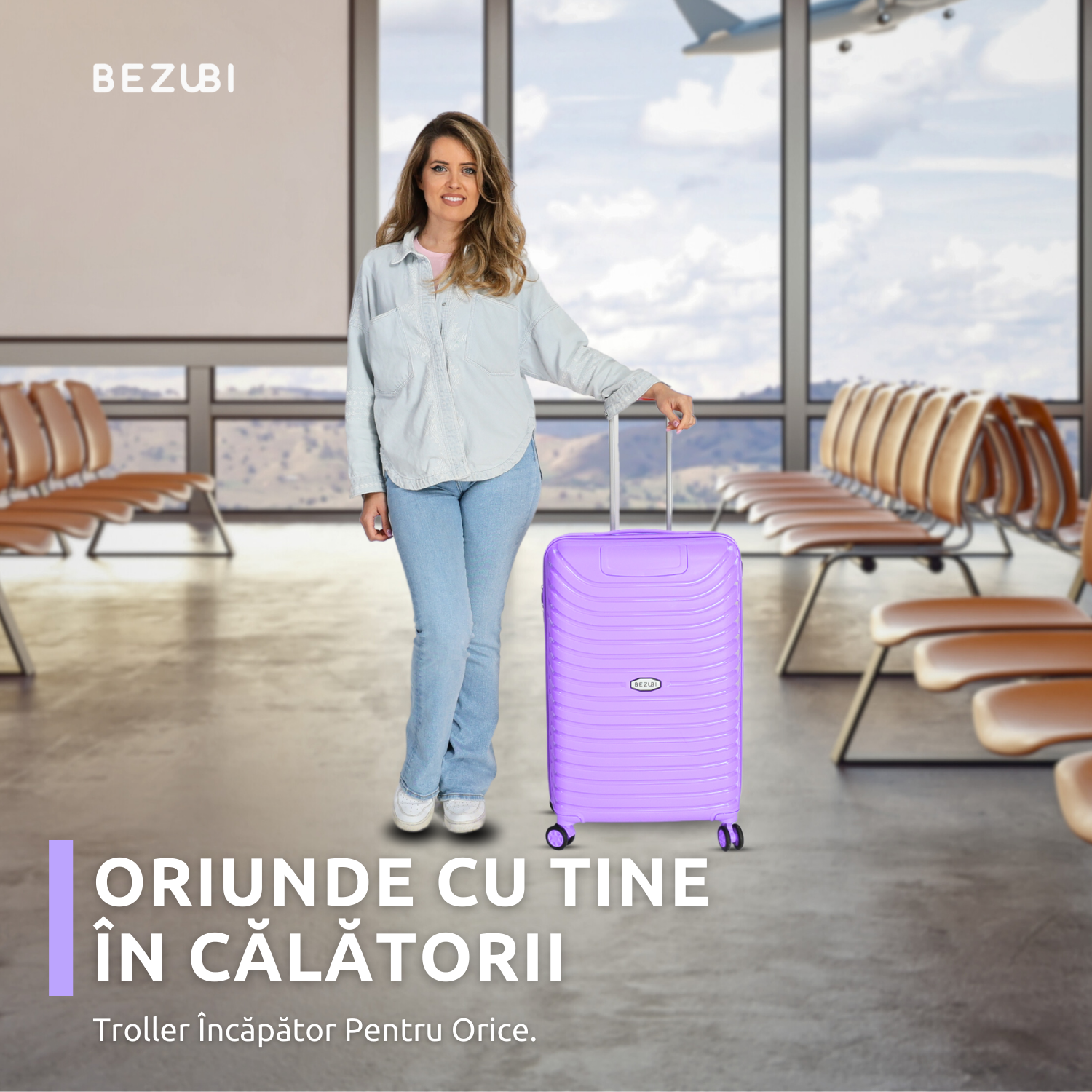 Set complet 3 trolere pentru vacanta, Mov