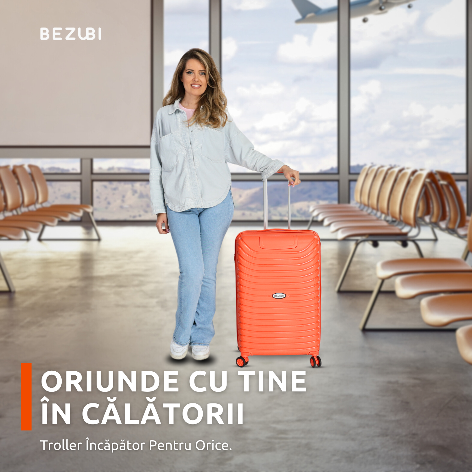 Set complet 3 trolere pentru vacanta, Portocaliu