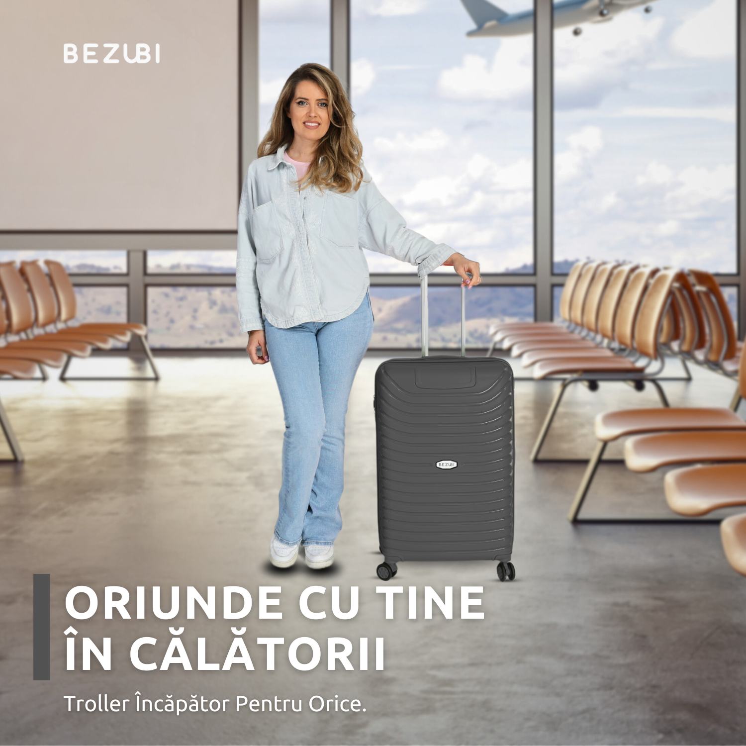 Set complet 3 trolere pentru vacanta, Gri