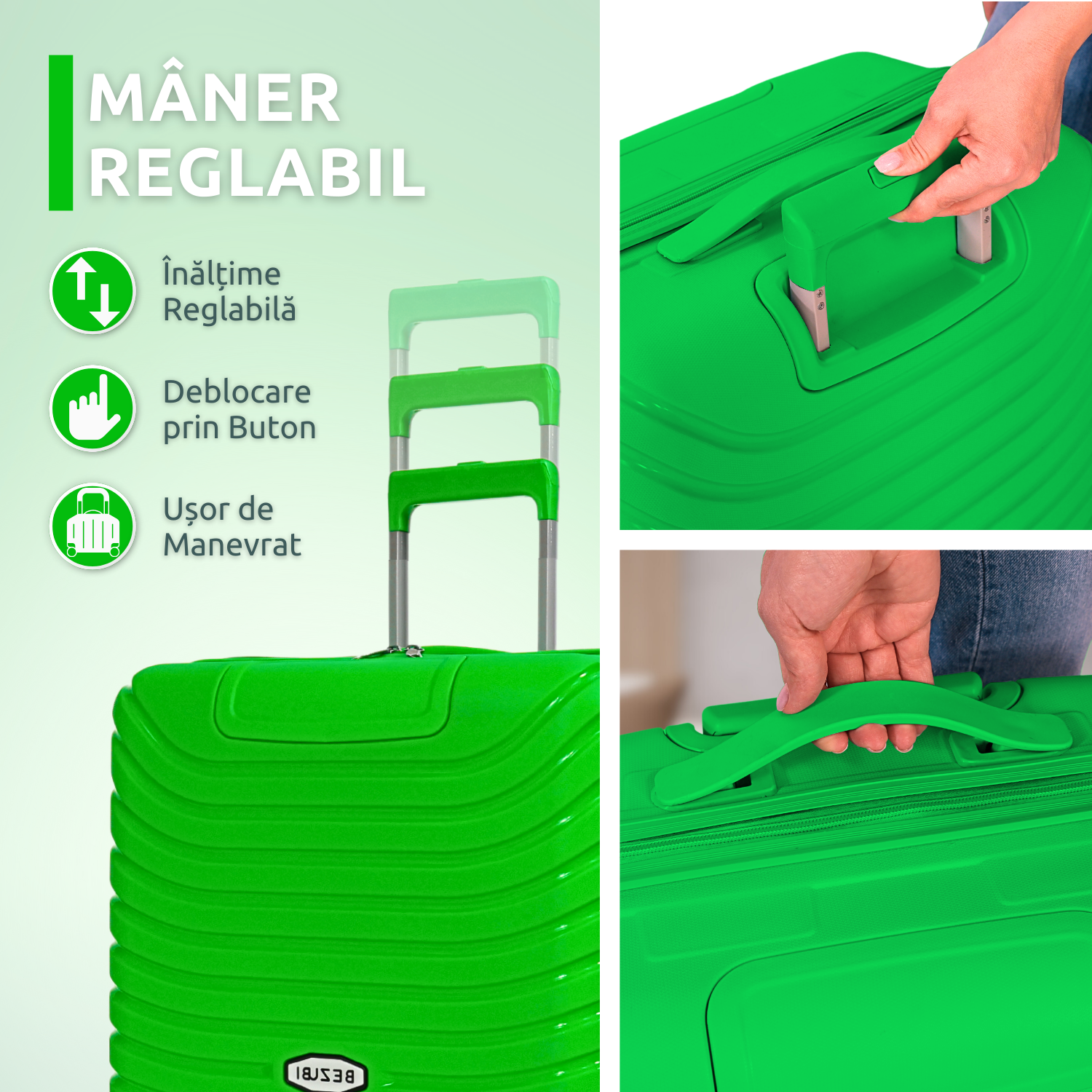 Set complet 3 trolere pentru vacanta, Verde