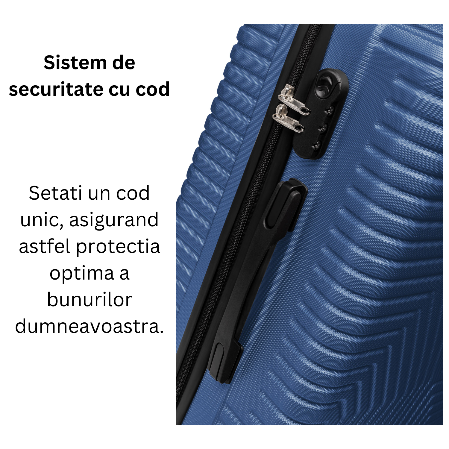 Set Geanta Cosmetica Make-up Bezubi Glam si Troler Cabina avion POLO, albastru