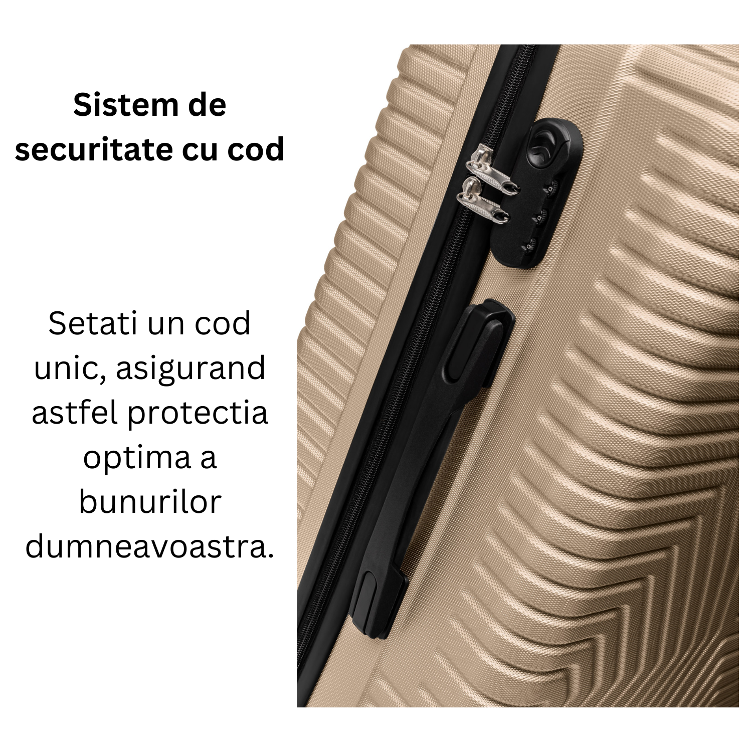 Set Geanta Cosmetica Make-up Bezubi Glam si Troler Cabina avion POLO, auriu