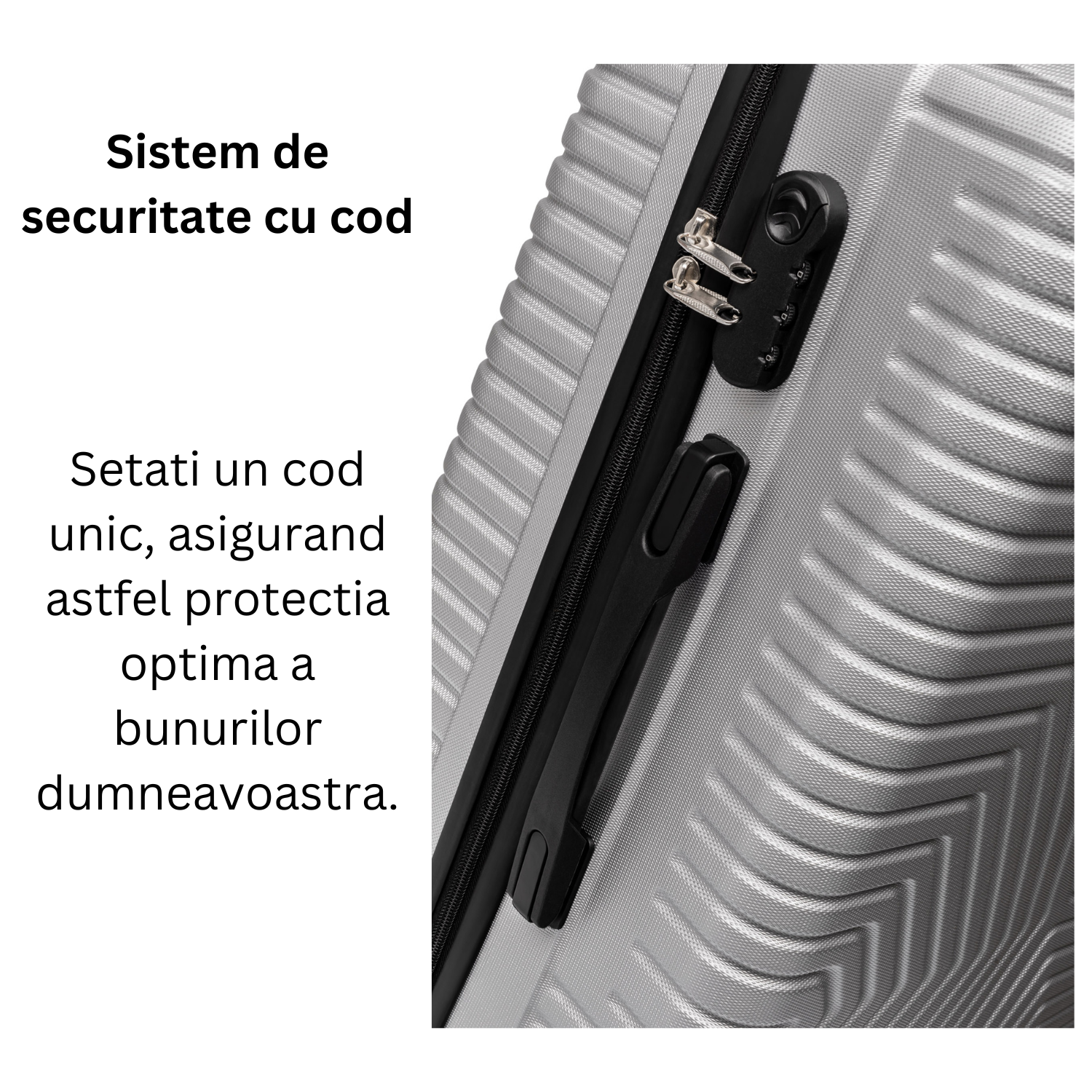 Set Geanta Cosmetica Make-up Bezubi Glam si Troler Cabina avion POLO, argintiu