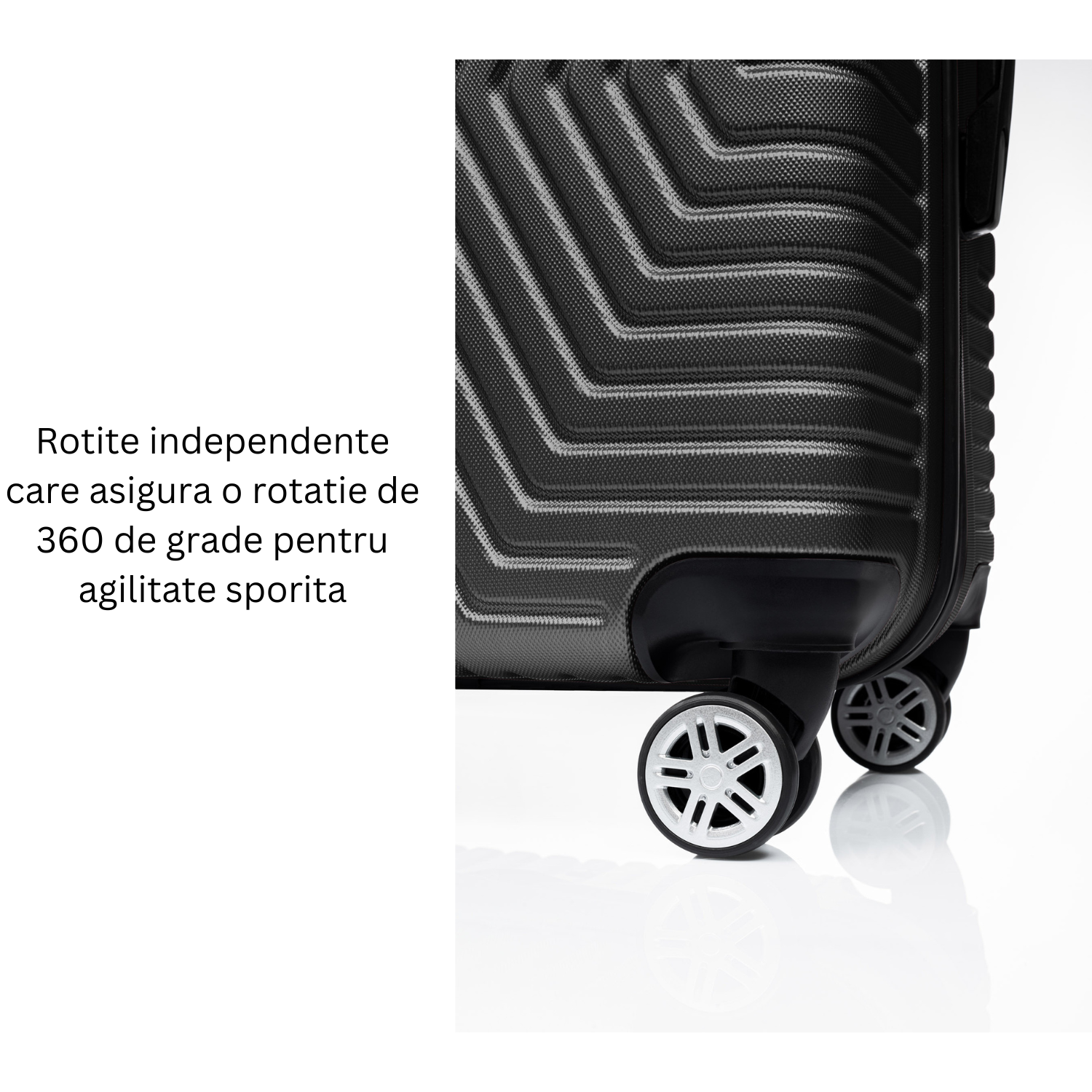 Set Geanta Cosmetica Make-up Bezubi Glam si Troler Cabina avion POLO, negru