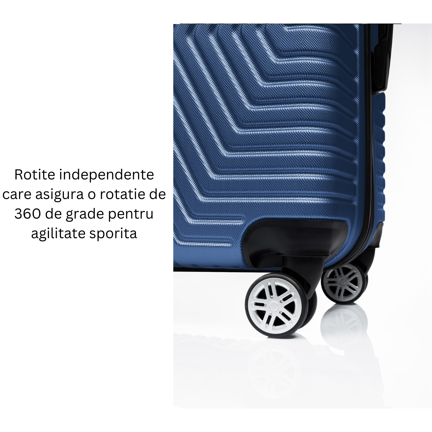 Set Geanta Cosmetica Make-up Bezubi Glam si Troler Cabina avion POLO, albastru