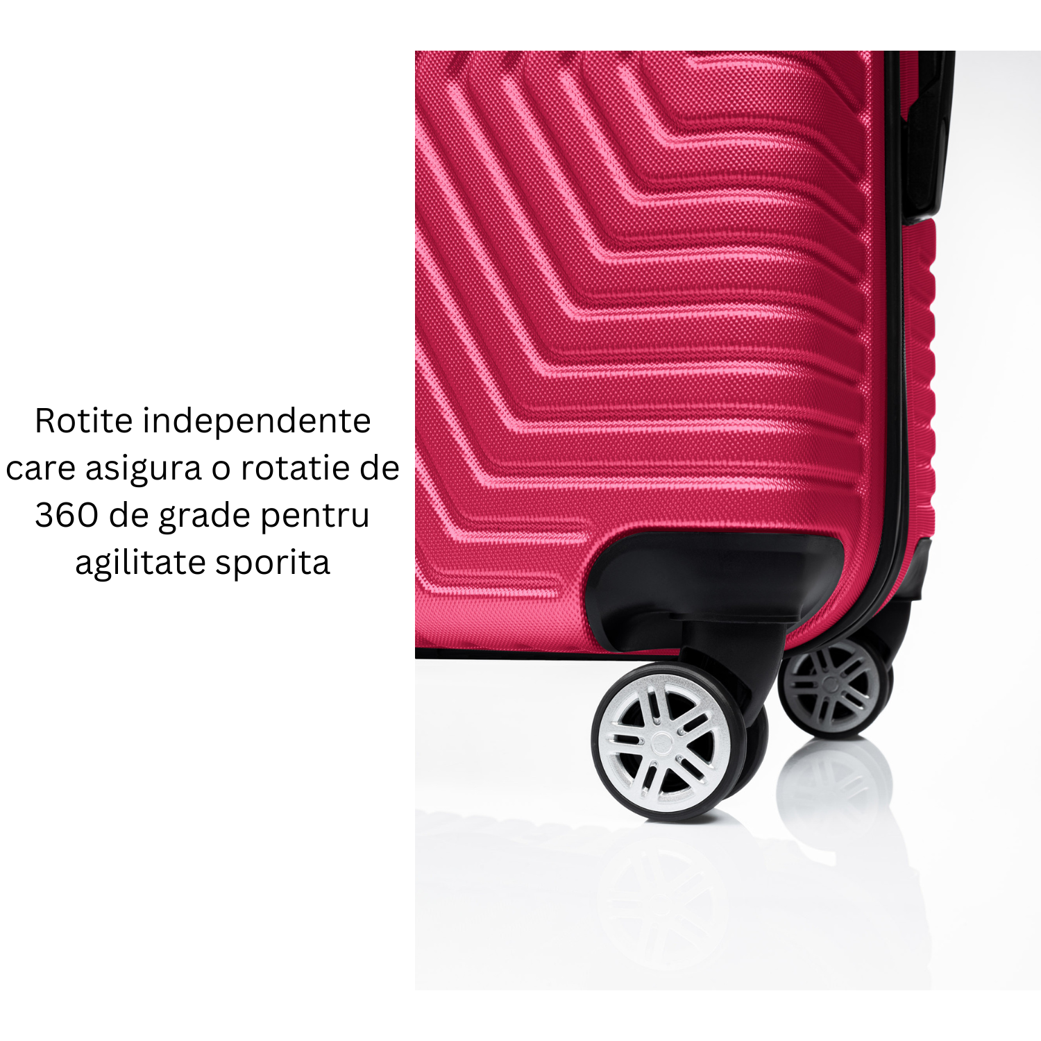 Set Geanta Cosmetica Make-up Bezubi Glam si Troler Cabina avion POLO, fucsia