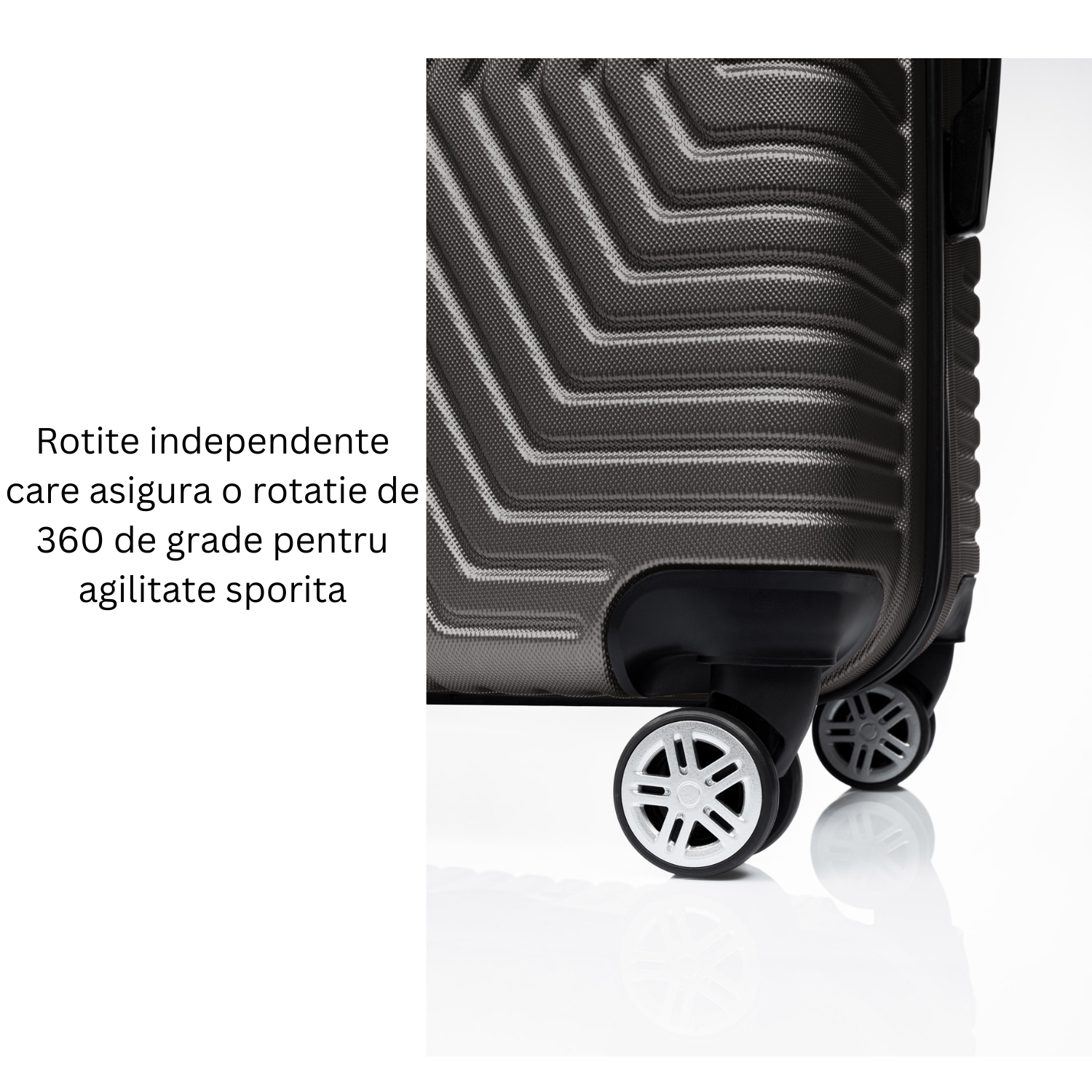 Set Geanta Cosmetica Make-up Bezubi Glam si Troler Cabina avion POLO, antracit