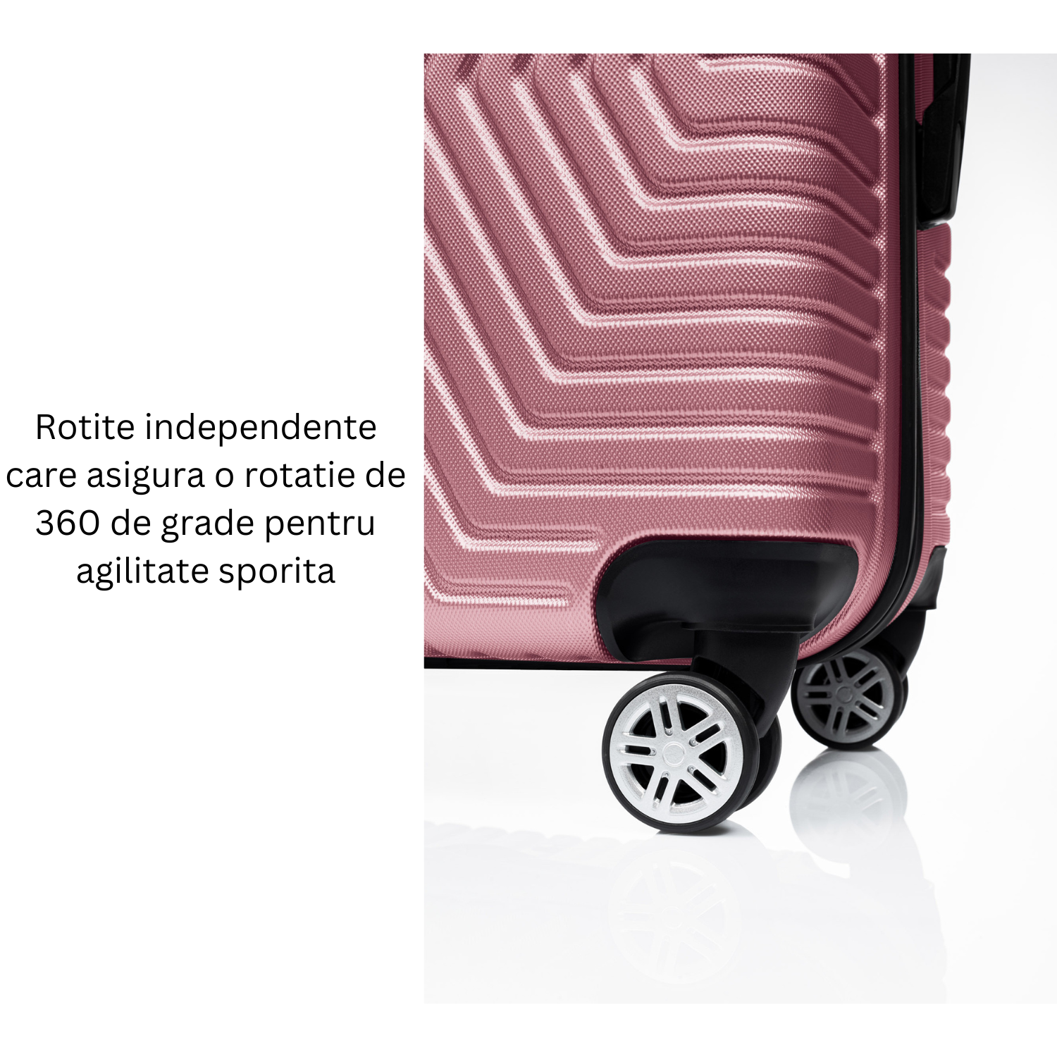 Set Geanta Cosmetica Make-up Bezubi Glam si Troler Cabina avion POLO, roz