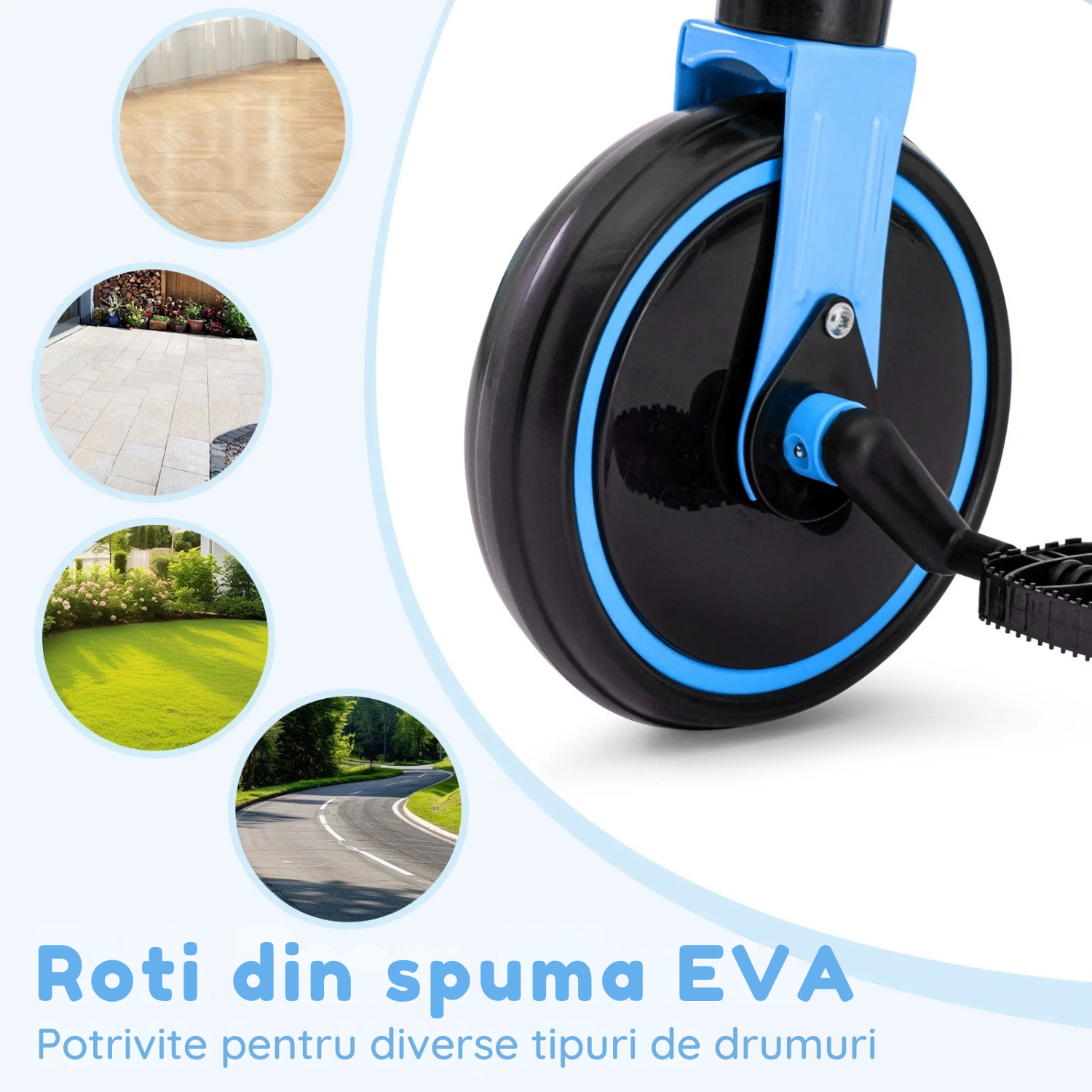 Invincio Micul Campion EasyRide 2–5 ani – Tricicleta modulara 4-in-1, albastru