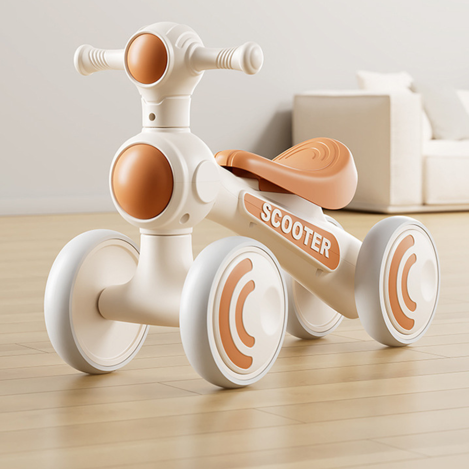 Invincio Kid 1–4 ani – Bicicleta fara pedale cu 4 roti, portocaliu