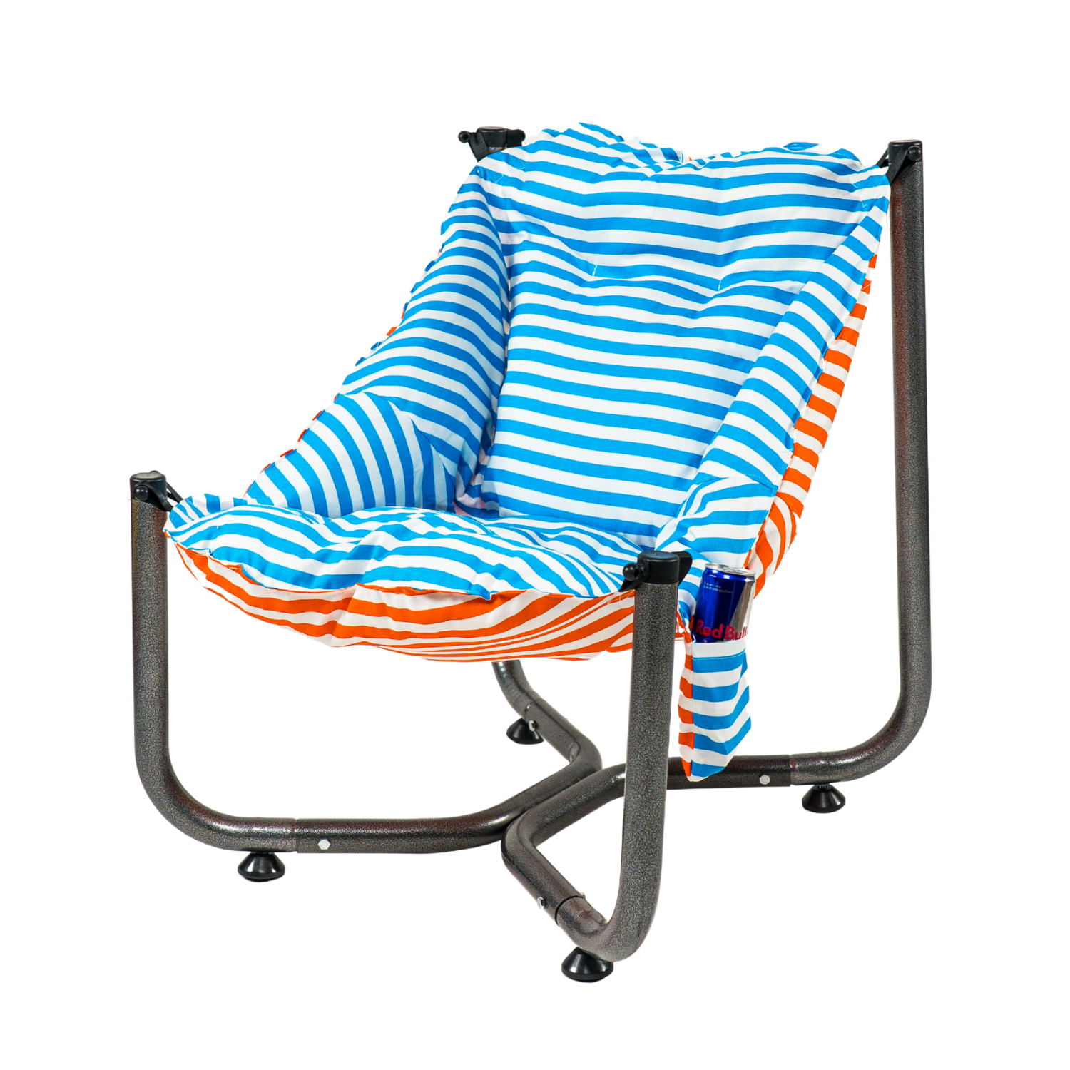 Scaun de plaja, gradina, pescuit si camping, Bezubi Campster, sezlong design ergonomic si demontabil, perna matlasata confortabila cu doua fete, buzunar lateral, material rezistent la umezeala, lavabil, multicolor