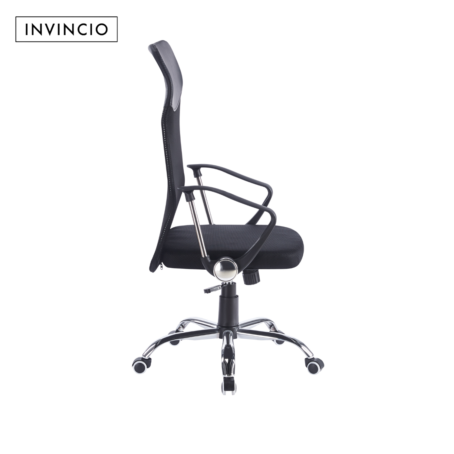 Invincio SmartFit 2 – Scaun ergonomic cu spatar mesh si tetiera, negru