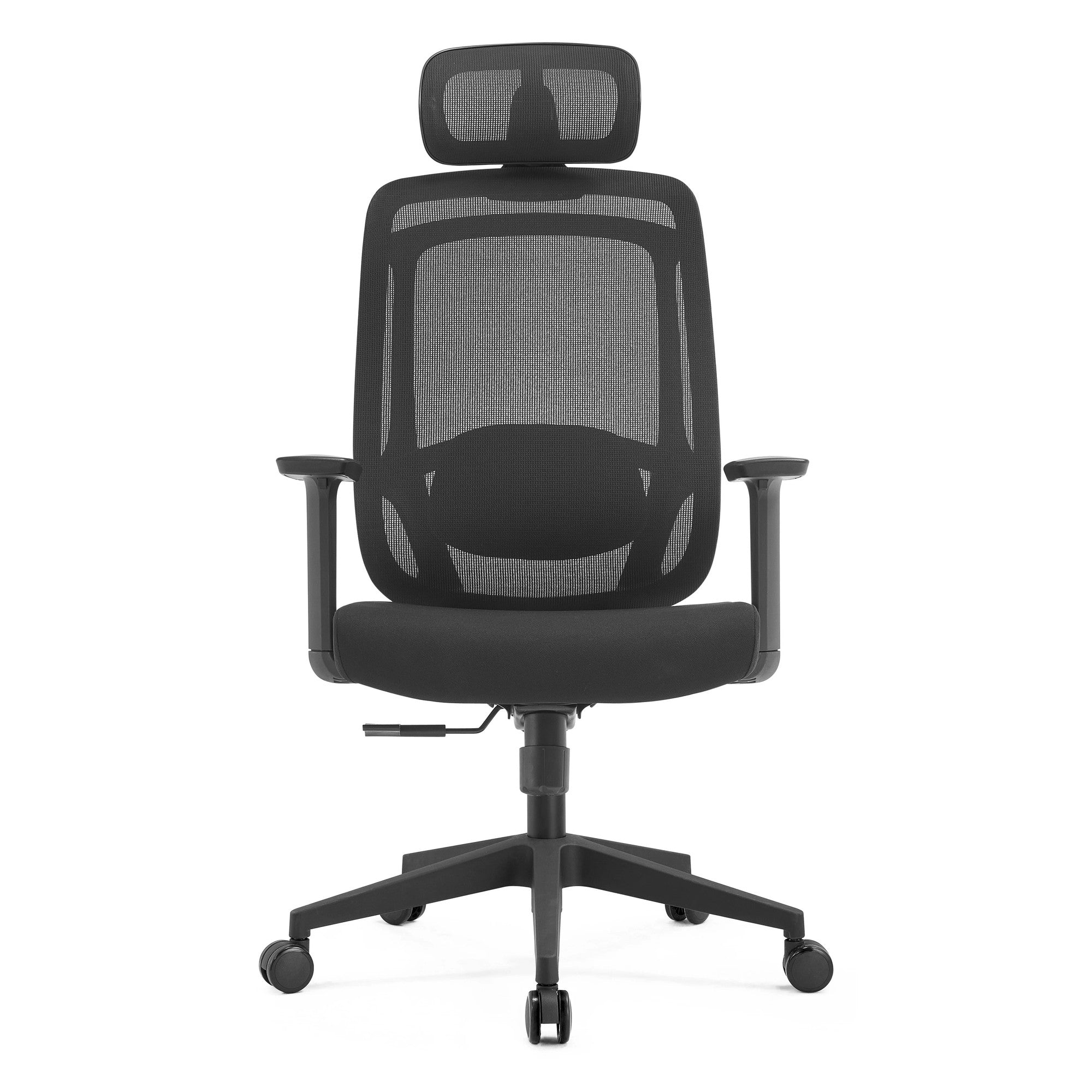 Scaun Ergonomic de Birou, Invincio, Bonnie-H, Spatar Mesh, Tetiera si Suport Lombar 2D Reglabil, Cotiere PU Reglabile pe Inaltime, Sezut cu Spuma Densa, Baza PP 310mm, Sistem de Blocare Inclinare, Sarcina Maxima 136kg, Negru