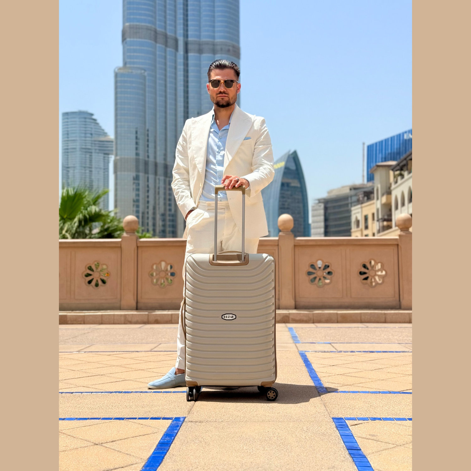 Set complet 3 trolere pentru vacanta, bej