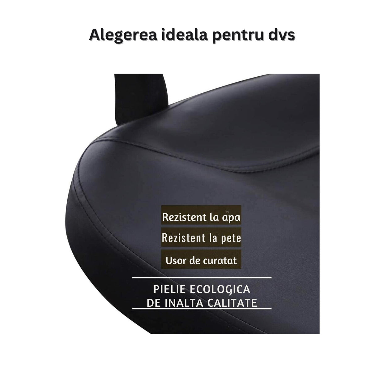Scaun profesional pentru frizierie Invincio EasyCut 2, design ergonomic, piston hidraulic, rotire la 360 de grade, inaltime reglabila, material durabil si rezistent, negru mat