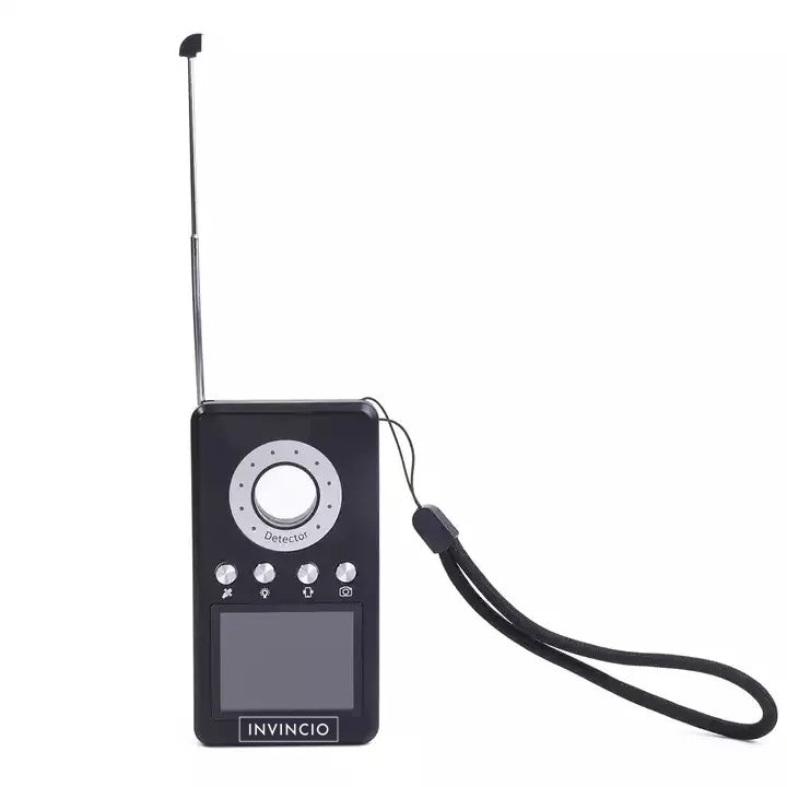 Detector Antispionaj Invincio Smart pentru aparate si dispozitive de spionaj, multifunctional, pentru camere wi-fi ascunse, microfoane spion, localizatoare GPS / GSM si reportofoane, acumulator 400 mah, negru navy