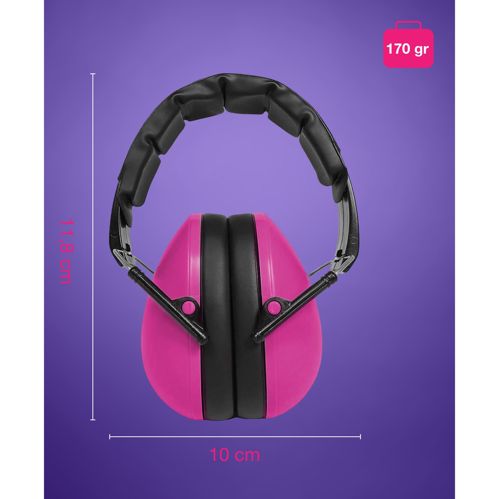 Casti antifoane copii 3-10 ani INVINCIO Safety, marime reglabil, confortabile, ergonomice, captusite, usoare, pentru protectia auzului, roz mat