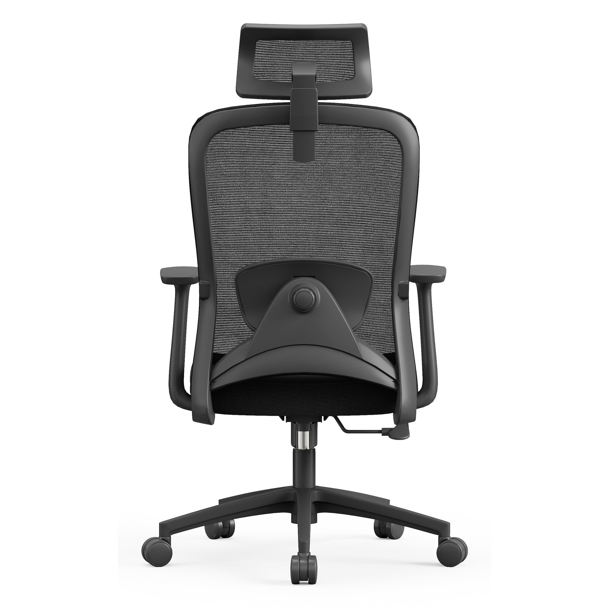 Scaun ergonomic de birou, Invincio SammyH, spatar si tetiera reglabila 2D, suport lombar ajustabil, cotiere moi reglabile pe inaltime, sezut cu spuma densa si mecanism de inclinare cu blocare, sarcina maxima 136 kg, negru