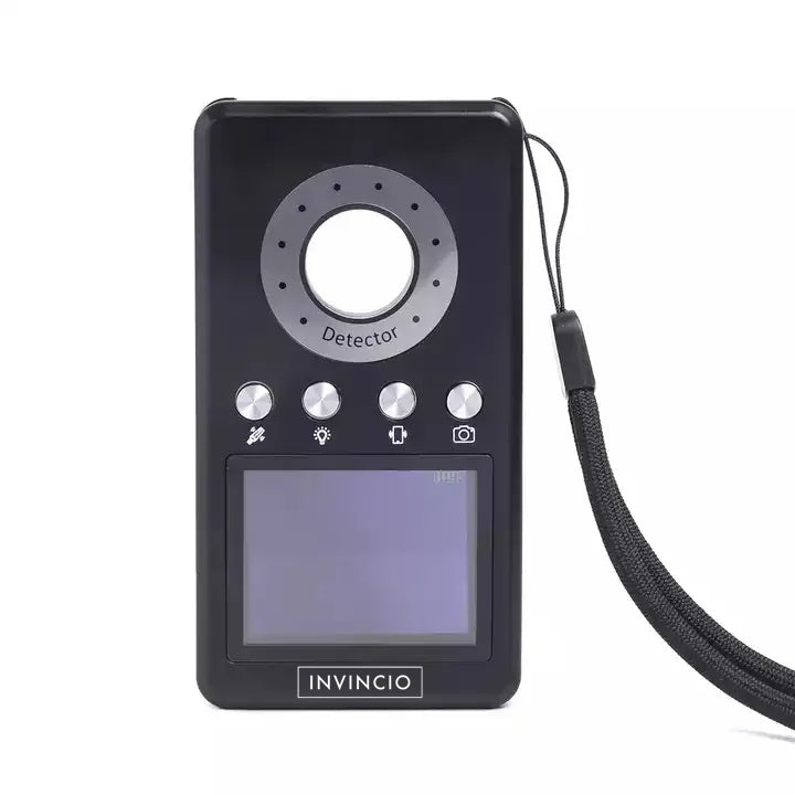 Detector Antispionaj Invincio Smart pentru aparate si dispozitive de spionaj, multifunctional, pentru camere wi-fi ascunse, microfoane spion, localizatoare GPS / GSM si reportofoane, acumulator 400 mah, negru navy