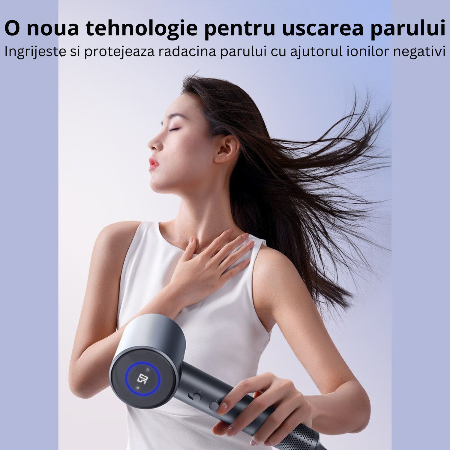 Set Uscator de par profesional, feon, Invincio Ionic 2, motor durabil, 110.000 RPM, flux aer 21m/s, 200 milioane ioni negativi, 5 trepte temperatura, 2 viteze, difuzor si concentrator magnetic, gri