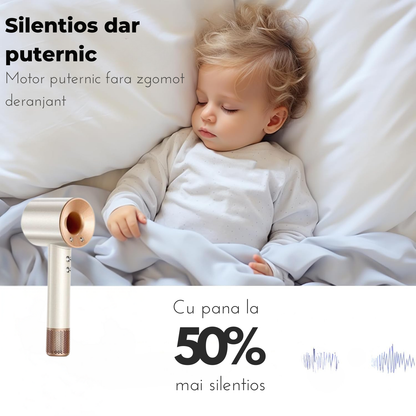 Set Uscator de Par Profesional, feon, Invincio Ionic, 5 Accesorii par, 3 Duze si 2 Difuzoare, Motor Puternic, 150.000 RPM, Ioni Negativi, 3 Nivele Caldura, 2 Trepte Viteza, Uscare Rapida 2-6 Min, Ideal pentru Acasa, Calatorii si Salon, Alb Ceramic