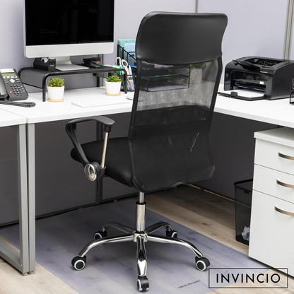 Invincio SmartFit 2 – Scaun ergonomic cu spatar mesh si tetiera, negru